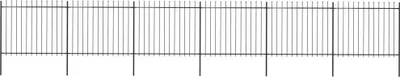 Produktbild von Cloris Designermöbel Gartenzaun mit Speerspitzen Stahl 10,2 x 1,5 m Schwarz 2024 Neu