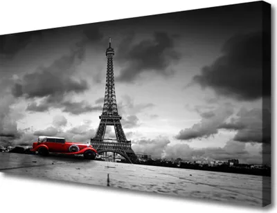 Produktbild von Tulup Leinwand-Bilder 100x50 Wandbild Canvas Kunstdruck Eiffelturm Auto Architektur