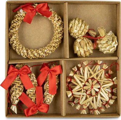 Produktbild von Riffelmacher Weihnachtsbaum Hänger 10er Set 6x6 cm 12805 | Stroh