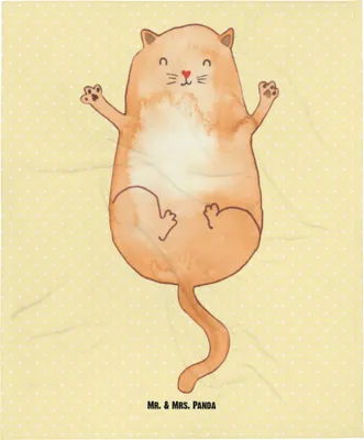 Produktbild von Mr. & Mrs. Panda Babydecke Katze Umarmen - Gelb Pastell - Geschenk, Katzen, Freunde, Liebe, Plaid, Kinderdecke, Erstlingsdecke, Fleecedecke, Cats, Schlummerdecke