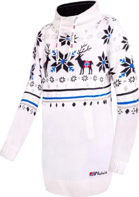 Produktbild von Nebulus Norweger Strickkleid FINALY Damen, knielang, vielseitig, P6490 - Damen, weiß, M/38
