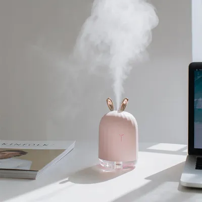 Productafbeelding van Mini Konijnenvormige Luchtbevochtiger, Luchtzuiveraar, Aroma Diffuser, USB-oplaadbaar, Mistmaker, Luchtreiniger - wit