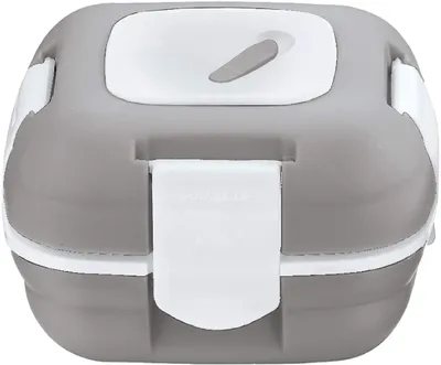 Isolierte Lunchbox, 473 ml, Edelstahl, auslaufsicher, grau-weiß, 473,6 g