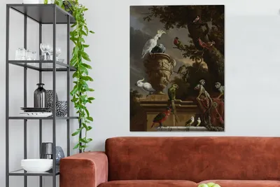Zdjęcie produktu dla MuchoWow® - Obraz na płótnie - Menażeria - Malarstwo Melchiora d'Hondecoeter, fototapeta, dekoracja ścienna, obrazy do salonu, 90x120cm