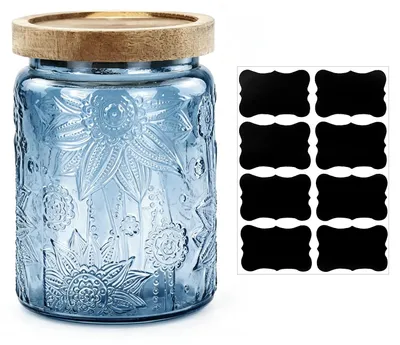 Produktbild von Glas Aufbewahrungsglas mit Holzdeckel und Luftdichter Verschluss