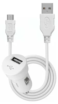 Produktbild von Blueway, Mini Zigarettenanzünder-Ladegerät 1A Micro USB, Weiß
