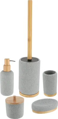 Produktbild von TENDANCE | Badausstattung - Badezimmerset - grau - aus Polymerharz - 5er Set - Badezimmerzubehör - Badset