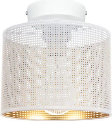 Produktbild von Deckenleuchte Metall D: 20 cm in Weiß Gold E27 rund Deckenlampe
