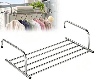 Ausziehbarer Wäschetrockner Balkon, Edelstahl, 42-66 cm, 15 kg