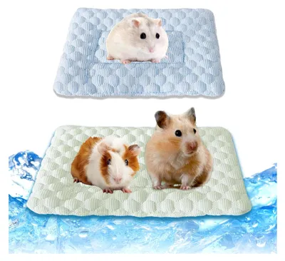 Produktbild von 2er-Set Kühlmatte für Haustiere, Waschbares Kühlkissen für Kaninchen, 32x21cm Katzen Kühlbettchen, Selbstkühlende Matte für Hamster, Kühlplatte für Kaninchen