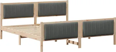 Obrázok produktu pre vidaXL Rám postele hnedý a tmavosivý 180 x 200 cm z masívneho borovicového dreva