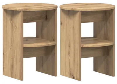 Image de Meuble d'appoint 2 pièces en chêne Artisan, Ø 40 x 50 cm, aggloméré