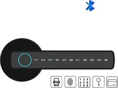 Obrázok produktu pre Elektrický kľúč s čítačkou odtlačkov prstov – kľúč s kódom – čierny – inteligentný zámok – zámok s čítačkou odtlačkov prstov