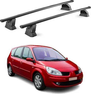 Image de Barres de toit transversales acier pour Renault Grand Scenic 2003-2009 Noir 2Pcs