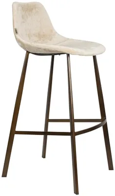 Produktbild von Barhocker Franky im 2er-Set, Beige mit Stahlgestell von Dutchbone