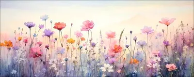 Produktbild von Glasbild Wildflower Meadow V 80x30 cm