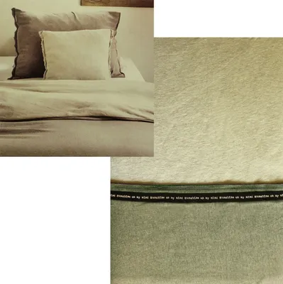 Produktbild von 4-tlg. Flanell Biber Winter Wende Bettwäsche 2x (135x200 + 80x80cm), taupe cremebeige, uni/einfarbig 100% Baumwolle