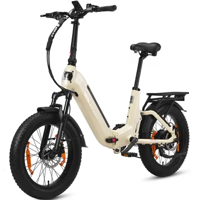 Produktbild von TTGO F7 E-Bike 20 Zoll Elektro Fahrrad 48V 15Ah Akku 250W Drehmomentsensor Vollfederung Shimano 7-Gang Hydraulische Scheibenbremsen Beige