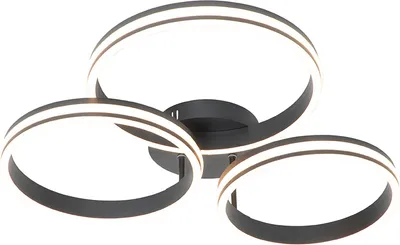 Produktbild von Deckenleuchte Schwarz inkl LED 3 Stufen Dimmbar 3 Licht Navara