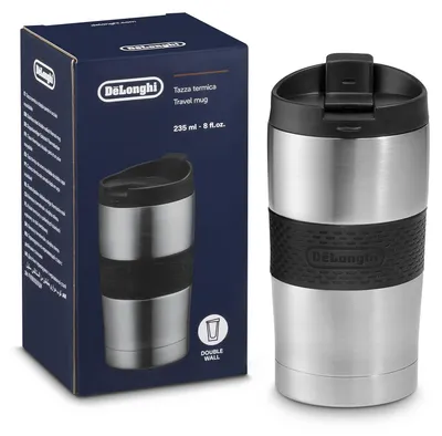 Produktbild von De'Longhi Reise-Thermobecher DLSC074, Doppelwandiger Kaffeebecher aus Edelstahl