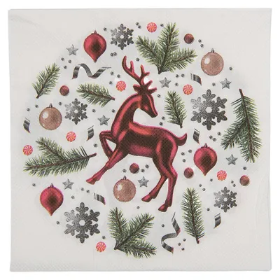 Obrázok produktu pre Clayre & Eef Papierové obrúsky, balenie po 20 ks, 33 x 33 cm, biele