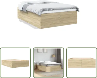 Produktbild von The Living Store Bettgestell Sonoma-Eiche 120x190 cm Holzwerkstoff