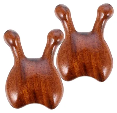 Produktbild von 2 Stück Holz-Nasenmassagegerät für Gesicht und Kopfhaut