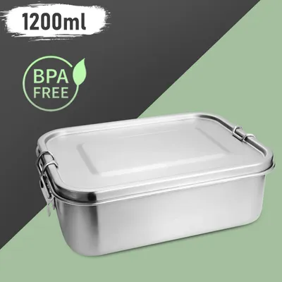 Obrázek produktu pro Wolketon 1200ml kovový box na oběd Termoska na oběd BPA Free z nerezové oceli