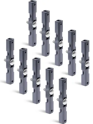 Produktbild von Alberts 825256 Mattenverbinder, für Doppelstab-Gittermatten, anthrazit kunststoffbeschichtet RAL 7016, 140 x 18 x 15,5 mm, 10er Set