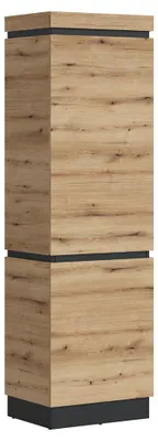 Produktbild von Flur Garderobenschrank mit 60 cm Breite in Eiche und Dunkelgrau, 1 Tür - COLCHESTER-129