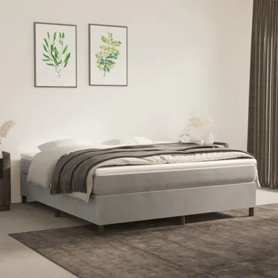 Produktbild von The Living Store Boxspringbett Hellgrau 160x200 cm Samt