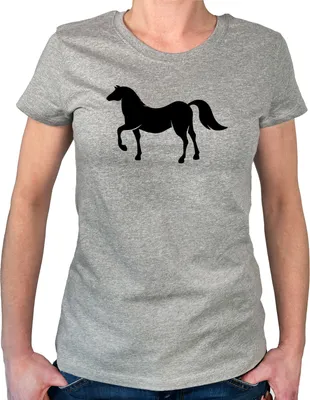Produktbild von Huuraa Damen T-Shirt Pferd Silhouette L Sport Grey Bio Baumwolle Fairtrade Damenshirt Geschenkidee