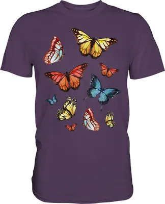 Produktbild von Frauen Bunte Schmetterlinge T-Shirt – Urban Purple / XL