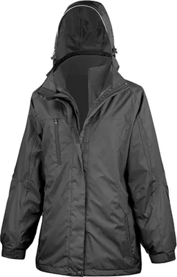 Produktbild von Result R400F | Damen 3 in 1 Softshell Journey Jacket - Farbe: Black/Black - Größe: L (14/40)