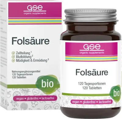 Zdjęcie produktu dla Gse Folic Acid Compact Organiczne tabletki 120 kapsułek