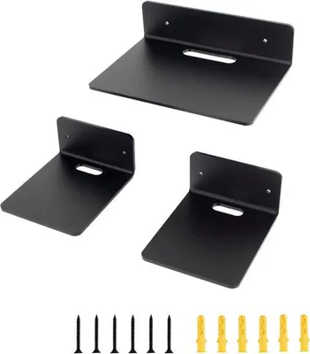 Immagine prodotto di Set di 3 mensole sospese - acrilico - nero - compatte