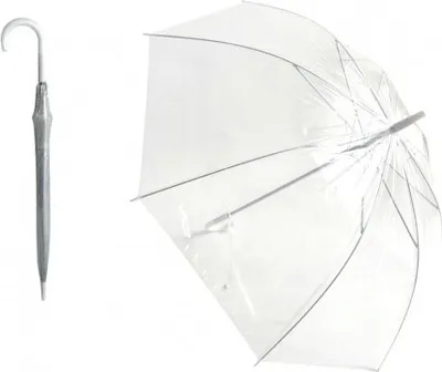Immagine prodotto di Ombrello matrimonio bianco trasparente plastica/metallo 82cm