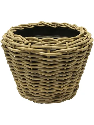 Produktbild von VAN DER LEEDEN DRYPOT® Rattan Pflanzkübel Grau Ø 68 cm - Sylter Körbe