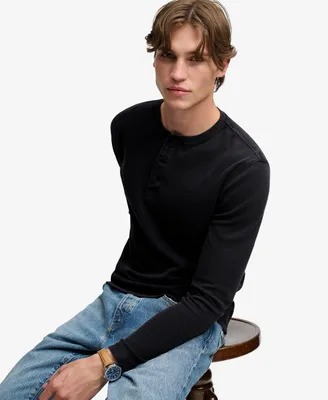 Produktbild von Langärmeliges Henley-Top aus Waffelstruktur
