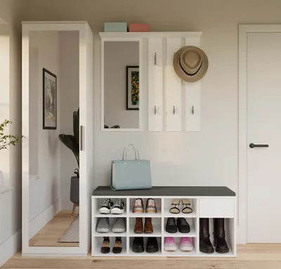 Image de Étagère à chaussures CASPER - blanc / gris