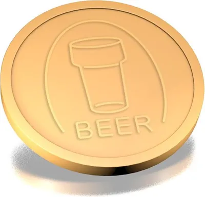 Produktbild von CombiCraft Wertmarke mit Bierglas Motiv Beige Ø29mm - 250 Stück