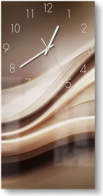Produktbild von DEQORI Glasuhr 30x60 cm Zahlen 'Edelmetallschwingung' Wanduhr Glas Uhr Design leise