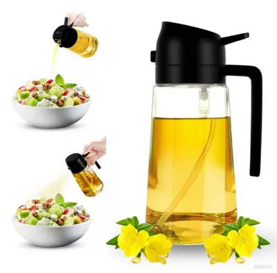 Ölsprüher 470 ml, Dosierer für Olivenöl, Kochen, Salat, schwarz