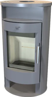 Produktbild von Runder Premium-Kaminofen TORONTO, gussgrau - 6,3 kW