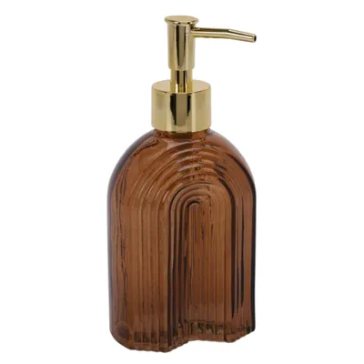 Produktbild von Seifenspender Retro braun gold Glas Pumpkopf Flüssigseifenspender
