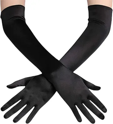 Produktbild von Lange Abendhandschuhe Damen 1 Paar, Satin Handschuhe Elegant, Bis Zum Ellenbogen Für Hochzeit Ball Oper Party