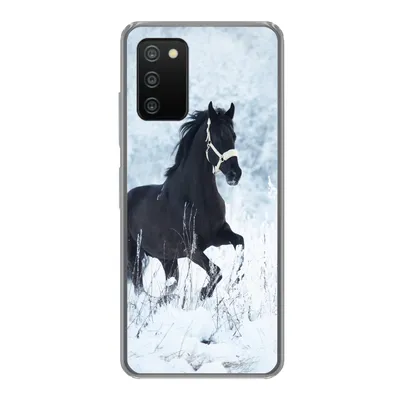 Produktbild von MuchoWow® Handyhülle Schutzhülle Hülle für Samsung Galaxy A03s Pferd - Schnee - Winter Silikon Softcase Handy Hülle - Schutz