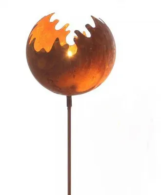 Produktbild von Metall Stecker. FEUERBALL. Feuerkugel, Gartenstecker Edelrost. H 100cm