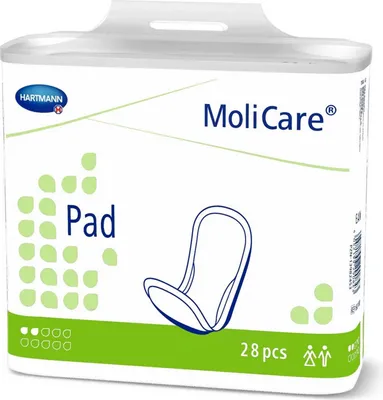 The image shows the packaging of HARTMANN MoliCare Pad Einlagen.