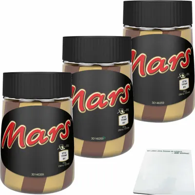 Produktbild von Mars Brotaufstrich mit Milchschokolade und Karamellcreme 3er Pack (3x350g Glas) + usy Block